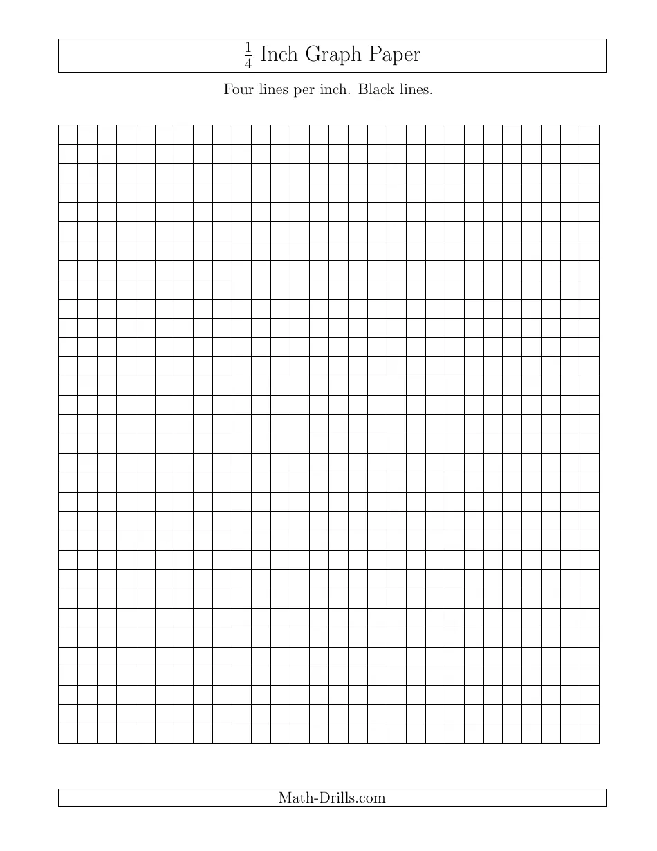 1 4 Inch Lined Graph Paper Template Download Printable PDF Templateroller