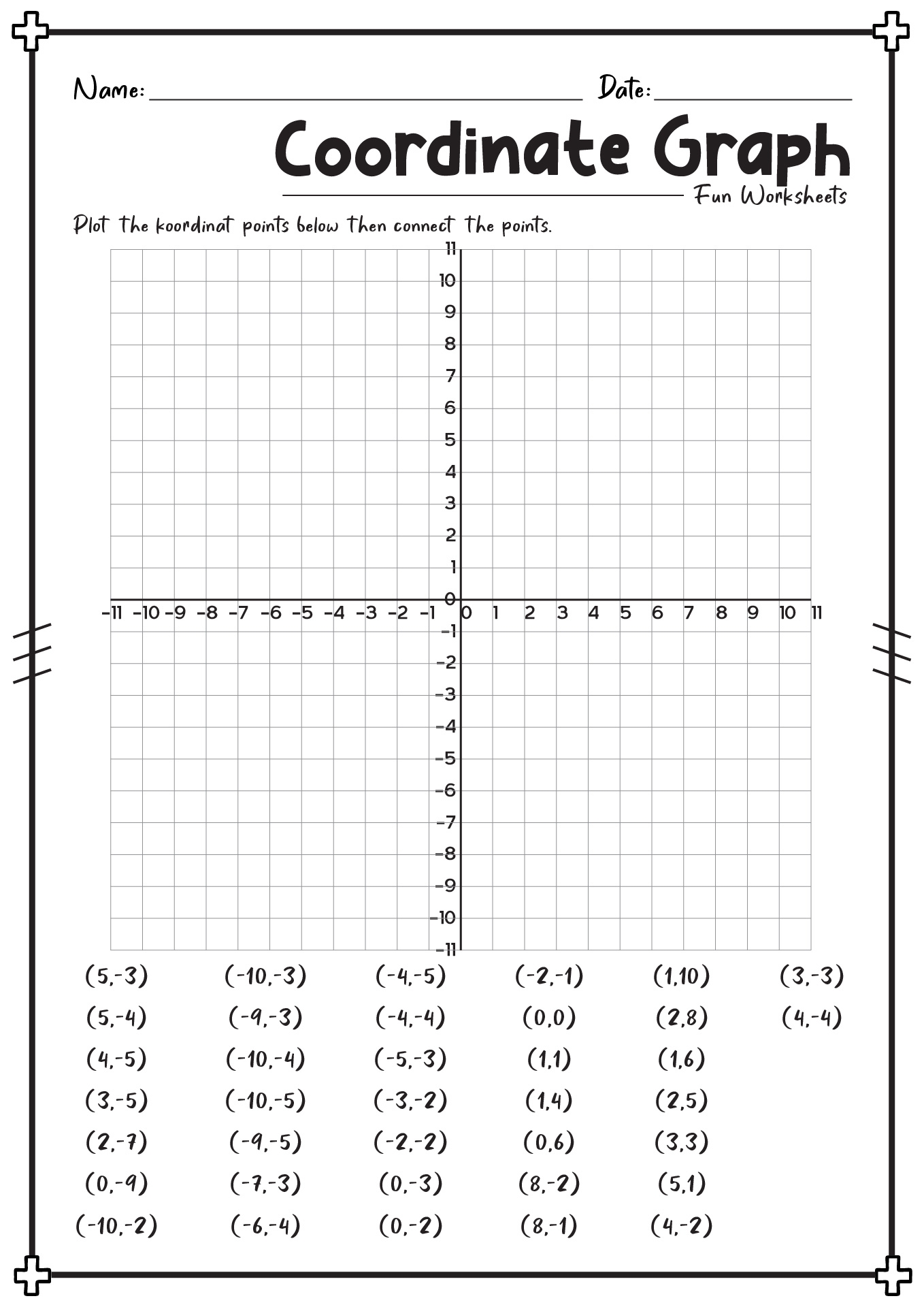 Identifying Points On Graph Worksheet