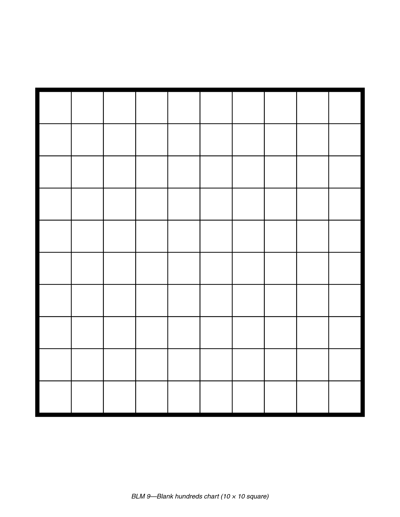 100 Square Graph Paper
