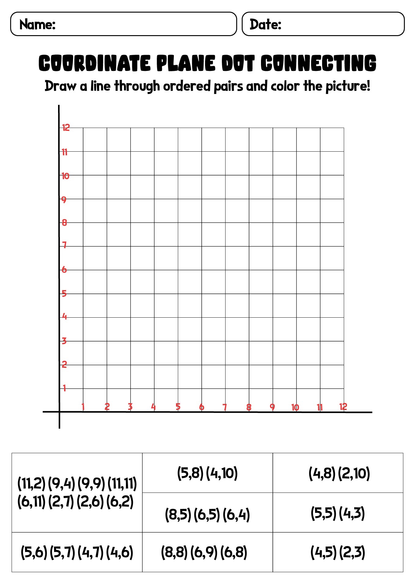 14 Coordinate Plane Connect Dots Worksheets Free PDF At Worksheeto