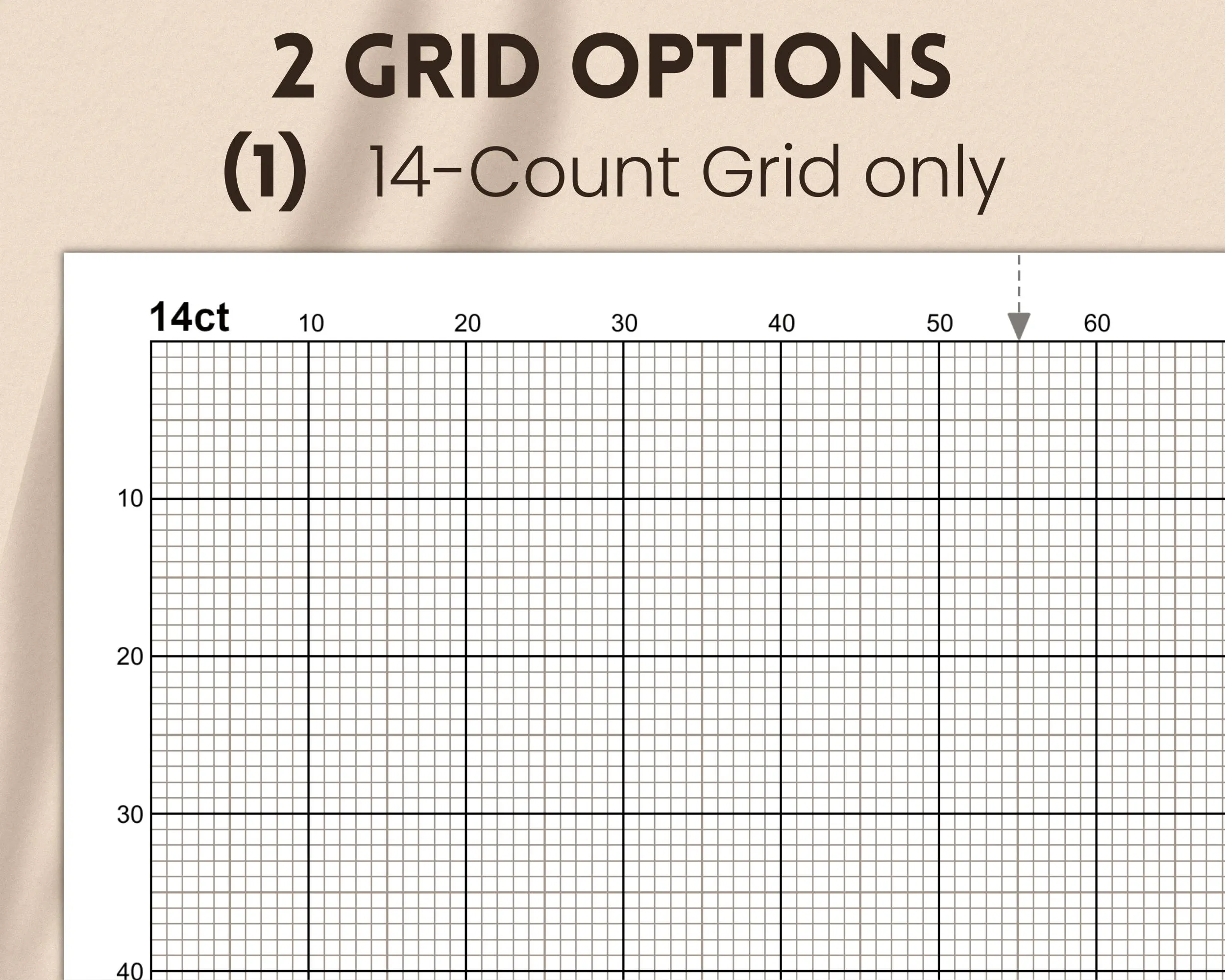 14 count Graph Paper For Cross stitch With Inch Grid Printable Cross stitch Grid For Creating Your Own Designs Letter A4 PDF JPG PNG Etsy
