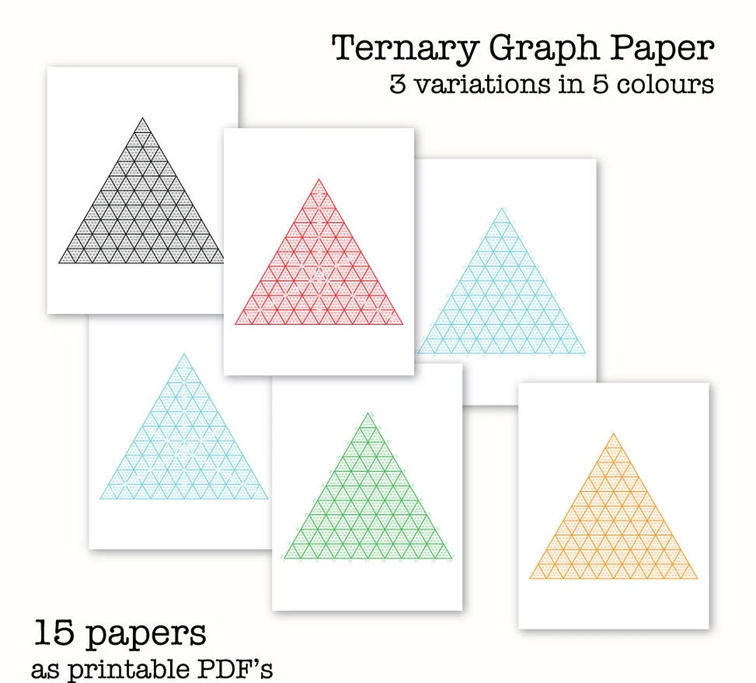 15 Ternery Graph Papers Triangular Graph Paper Digital Graph Paper PDF Printable Instant Download Etsy