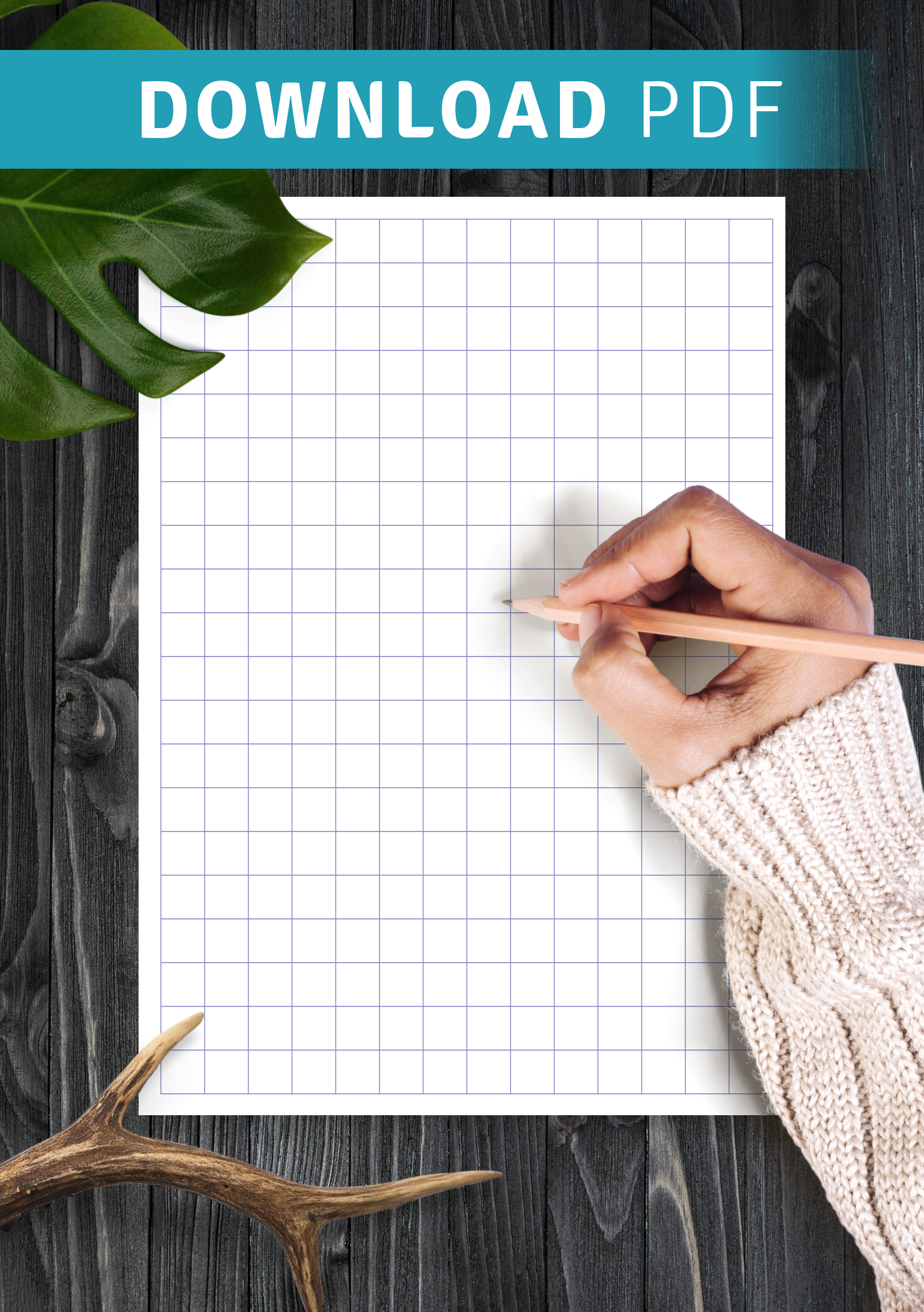 1cm Blue Graph Paper PDF Template Download Now
