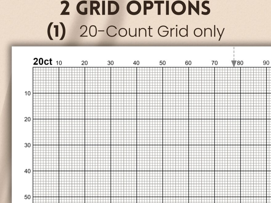 20 count Graph Paper For Cross stitch With Inch Grid Printable Cross stitch Grid For Creating Your Own Designs Letter A4 PDF JPG PNG Etsy