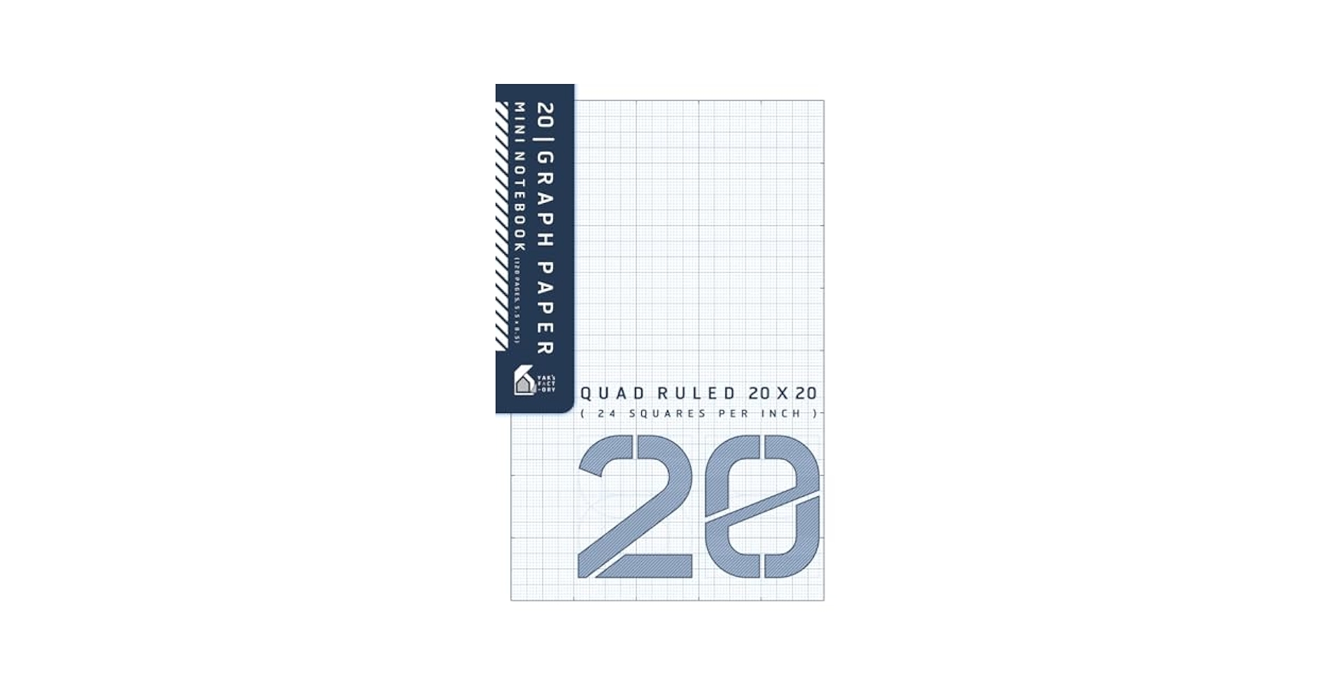 20 Graph Paper Mini Notebook Quad Ruled 20x20 20 Squares Per Inch Minimal Graph Paper For Student And Designer Mini Size Notebook 5 5 X 8 5 120 Pages White Blue Cover Edition Yak s Factory Amazon Books
