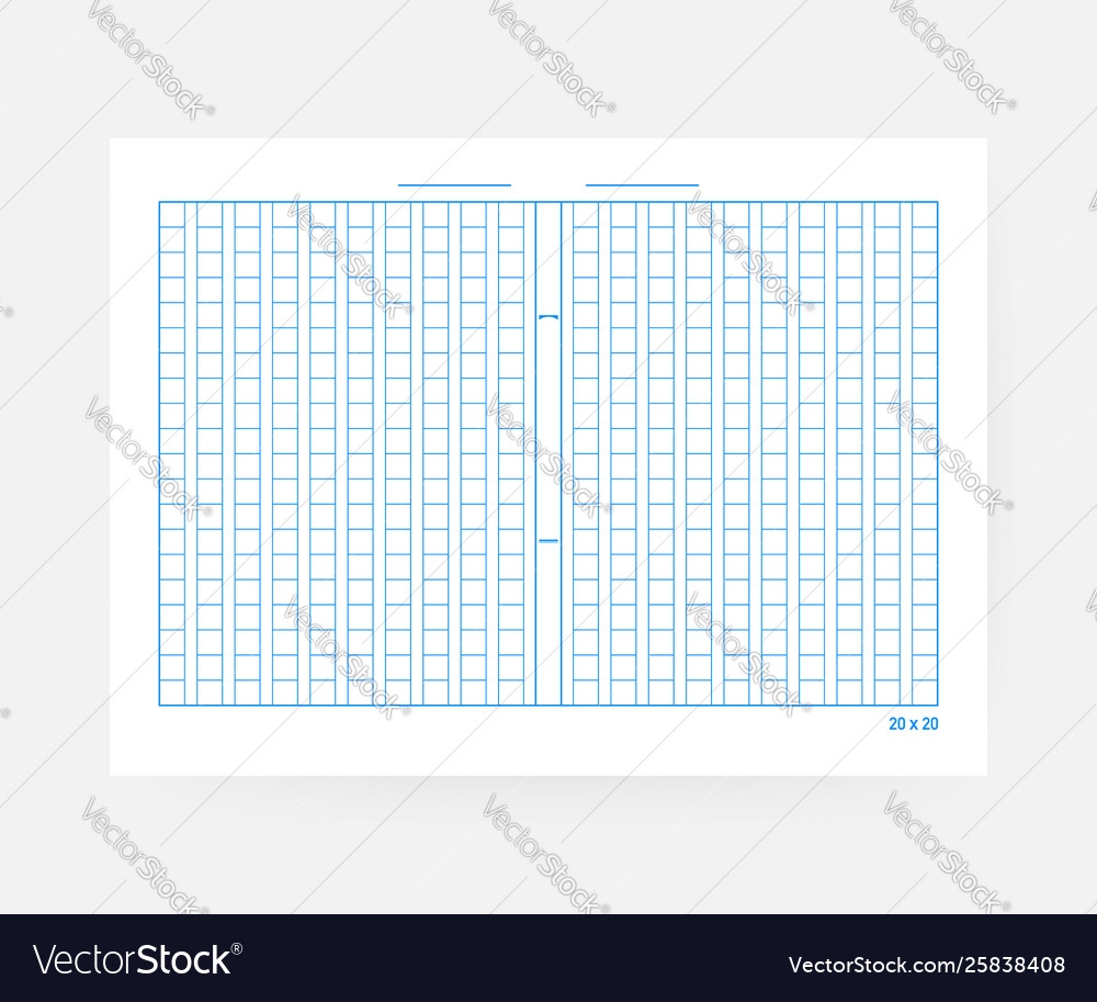 20x20 Squared Manuscript Paper Royalty Free Vector Image