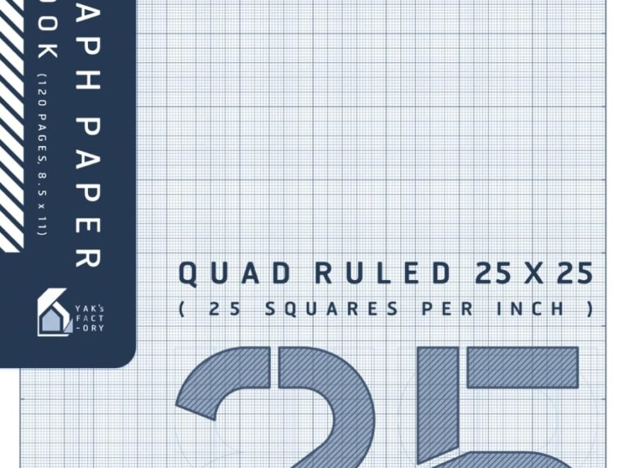 25 Graph Paper Notebook Quad Ruled 25x25 25 Squares Per Inch Minimalist Graph Paper For Students And Designer 8 5 X 11 120 Pages White Blue Cover Edition Yak s Factory Amazon Books