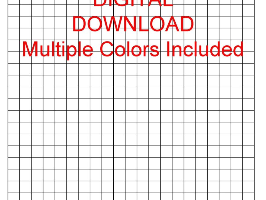 3 8 0 375 Inch Printable Graph Paper Includes Multiple Grid Color Options Etsy