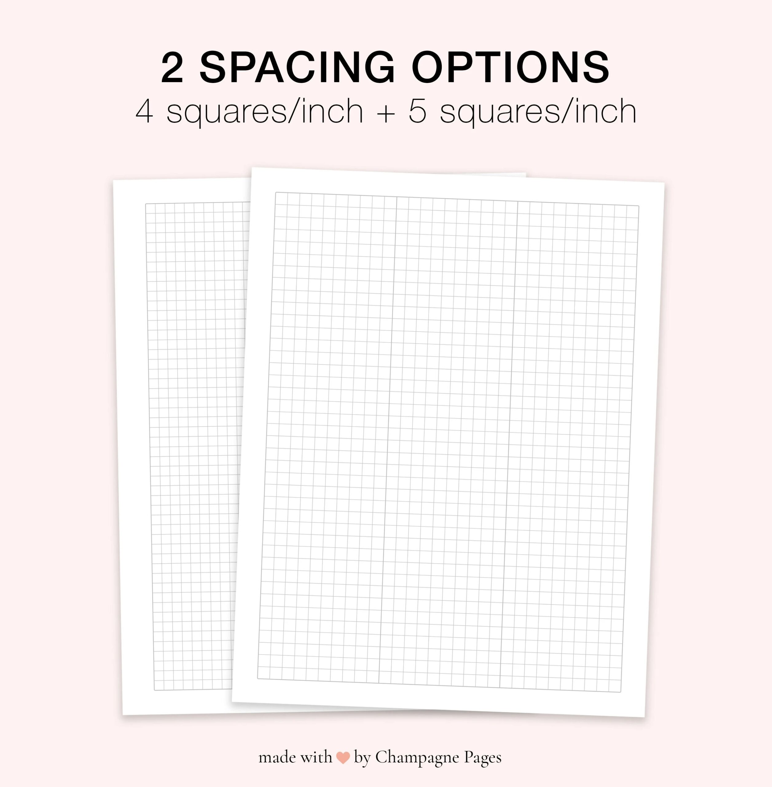 3 Column Graphing Paper Templates 5x5 4x4 Quad Ruled Grid Paper Pastel Templates Goodnotes Template US Letter A4 Printable PDF Etsy
