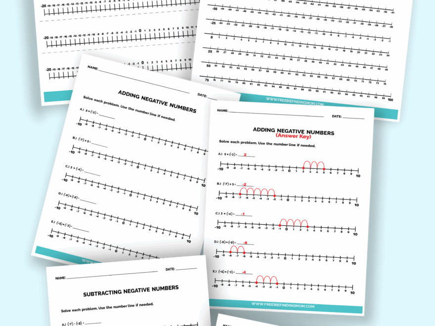 3 Free Negative Number Line PDFs Worksheets Freebie Finding Mom