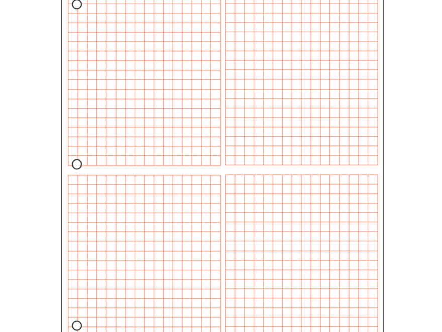 4 Quadrants Graph Paper 1 4 Squares Double Sided Red Lined Grids 500 Sheet Ream Three Hole Punched Walmart
