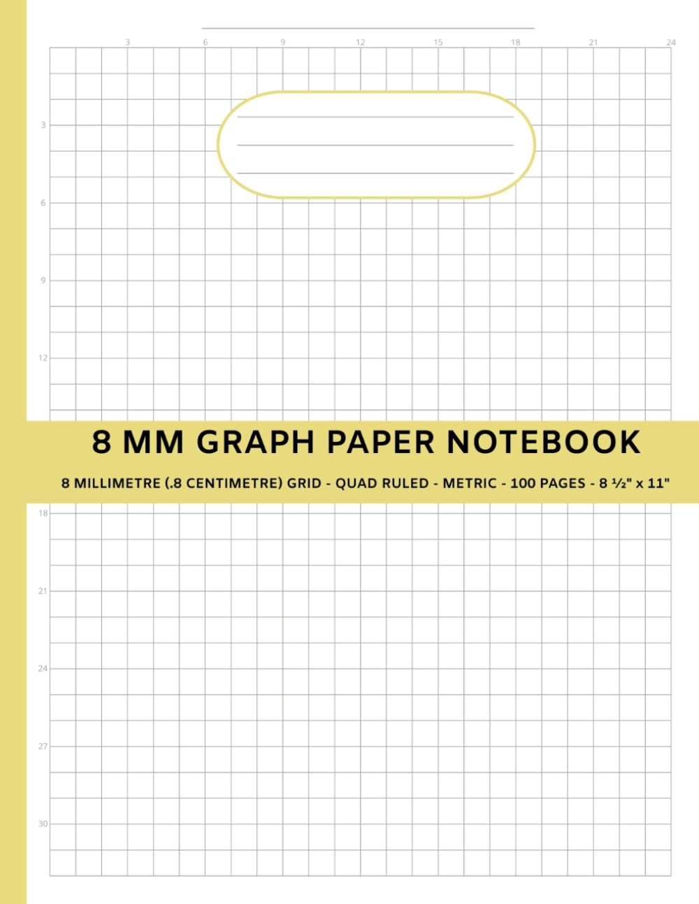 8 MM Graph Paper Notebook 8 Millimetre 8 Centimetre Grid Quad Ruled Metric For College University Math Science Engineers With Number Markers Table Of Contents Grandpa McDonald Books Amazon Books
