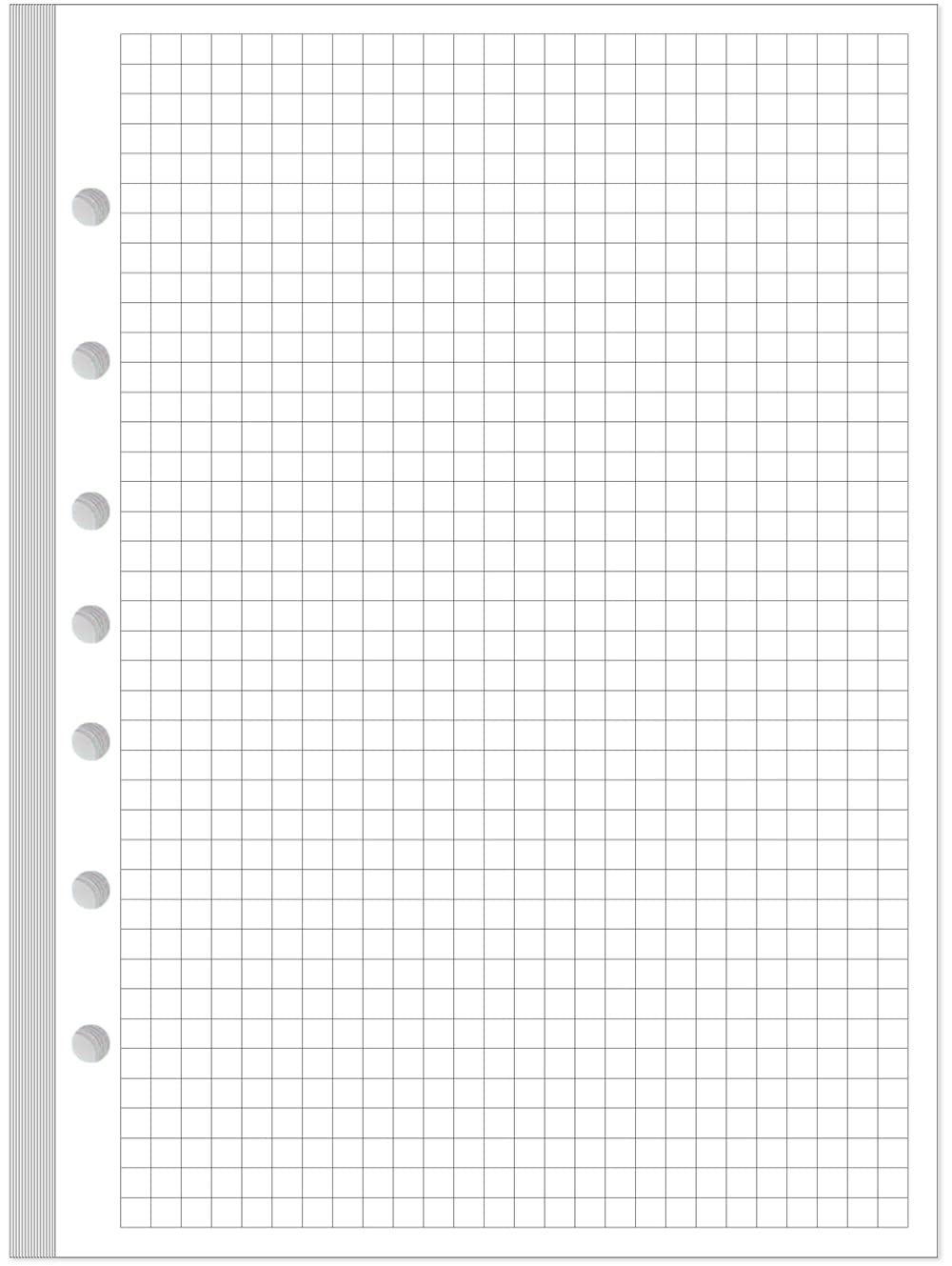A5 Grid Refill Paper 7 Hole Graph Paper 100Sheets 200Pages Loose Leaf Grid EBay