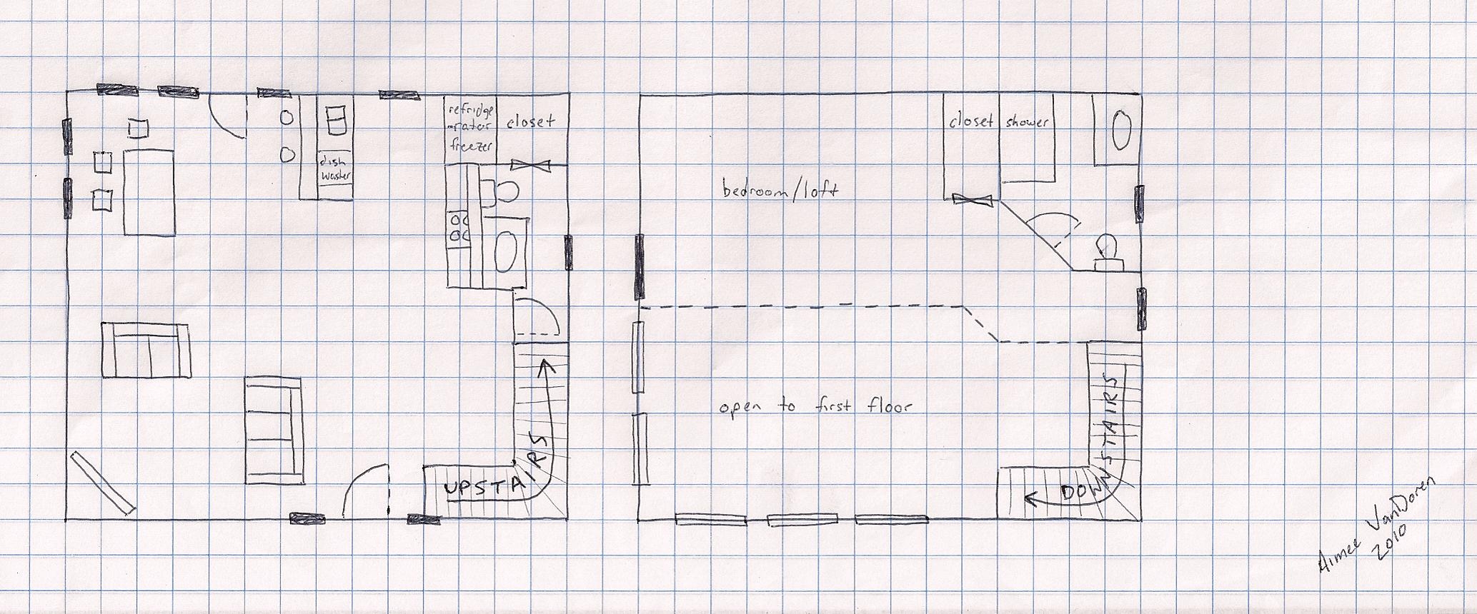 House Drew On Graph Paper