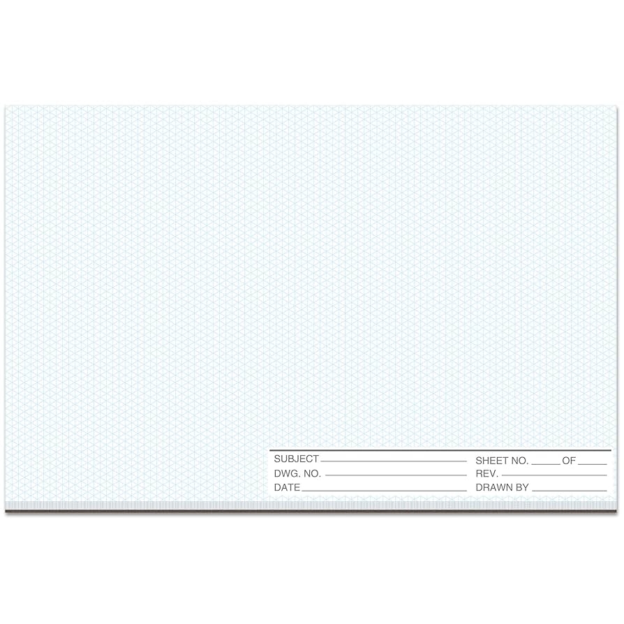 Amazon 1 Pack 50 Sheets 11 X 17 Isometric Graph Paper Pad Landscape For 3D Designs Architecture Landscaping Engineering Drafting Landscape Office Products