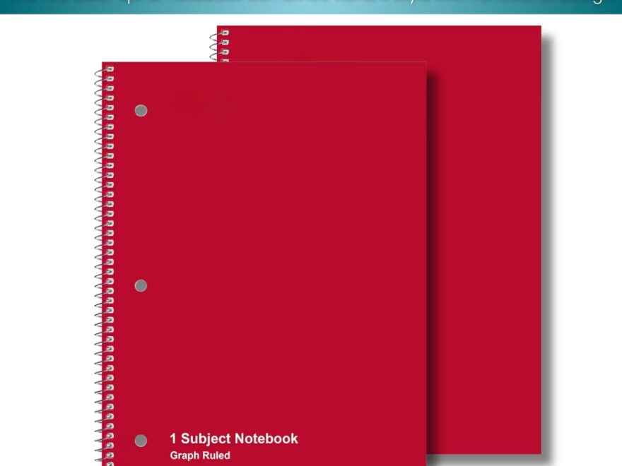 Amazon 1InTheOffice Graph Paper Spiral Notebook 1 Subject Spiral Notebook Grid Notebook 8 X 10 5 70 Sheets Red 2 Pack Office Products