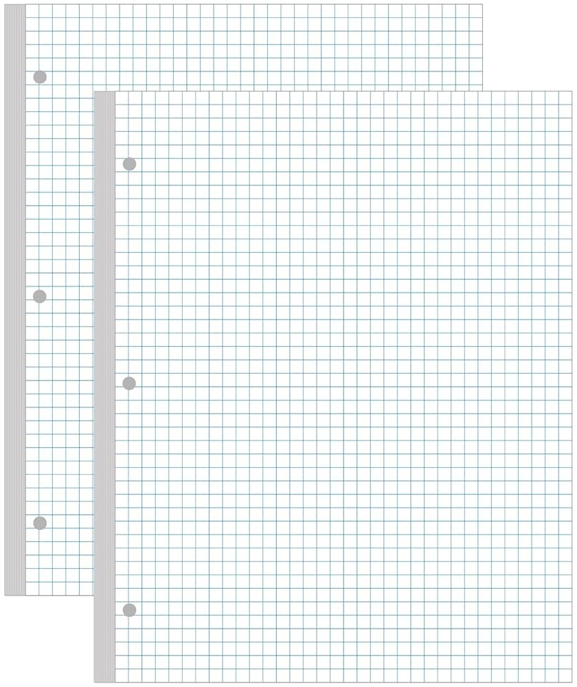 Amazon 2 Pack A4 Grid Filler Paper 3 Hole Graph Paper 200Sheets 400Pages Loose Leaf Paper 100gsm White Paper 8 5 X 11 Office Products