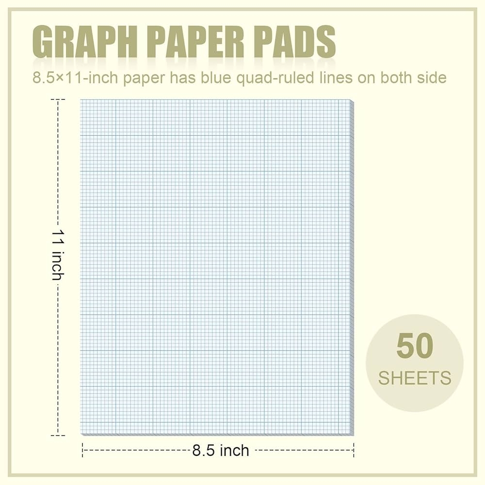 Amazon Ctosree 6 Pcs 8 5 X 11 Quadrille Pads 10 Squares Per Graph Paper Pad Back To School Engineer Grid Paper Pad For School Supplies 50 Sheets Pack Blue Office Products