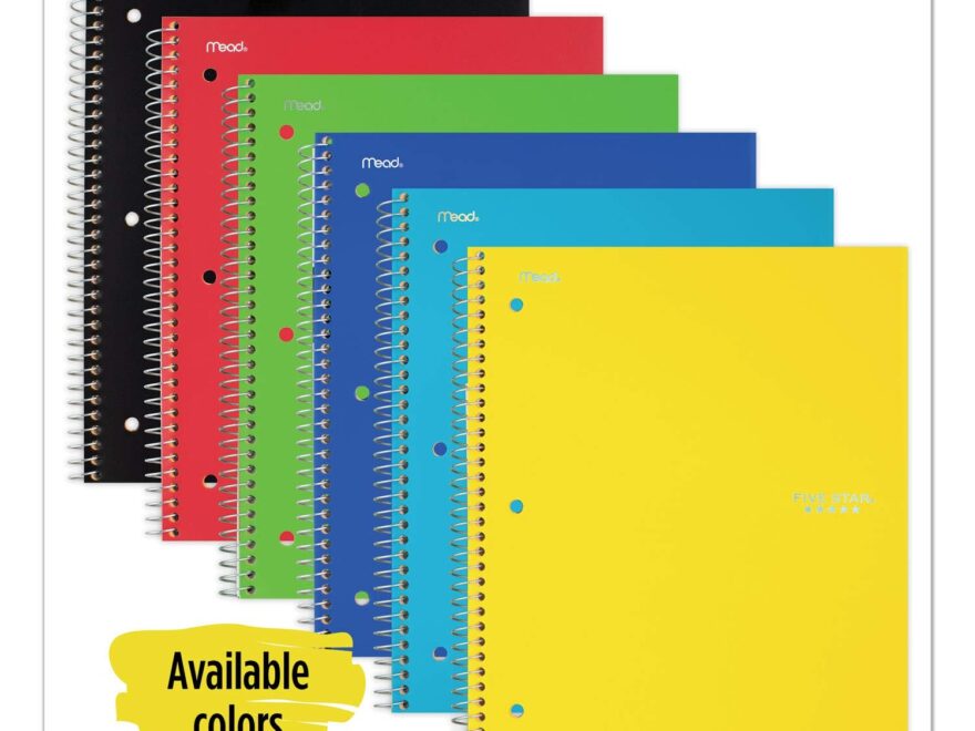 Amazon Five Star Spiral Notebook Graph Ruled 1 Subject 8 5 X 11 Inches 100 Sheets Assorted Colors 06190 Pack Of 6 Office Products