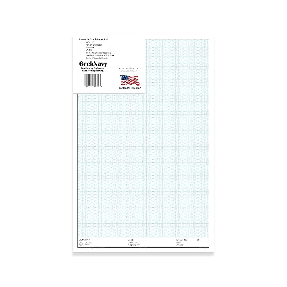 Amazon GeekNavy 11 X 17 Isometric Graph Paper 50 Sheets Portrait 0 25 Grid Non photo Blue High Brightness Drafting Engineering Art 3D Design 1 Pack Office Products Amazon GeekNavy 11 X 17 Isometric Graph Paper 50 Sheets Portrait 0 25 Grid Non photo Blue High Brightness Drafting Engineering Art 3D Design 1 Pack Office Products