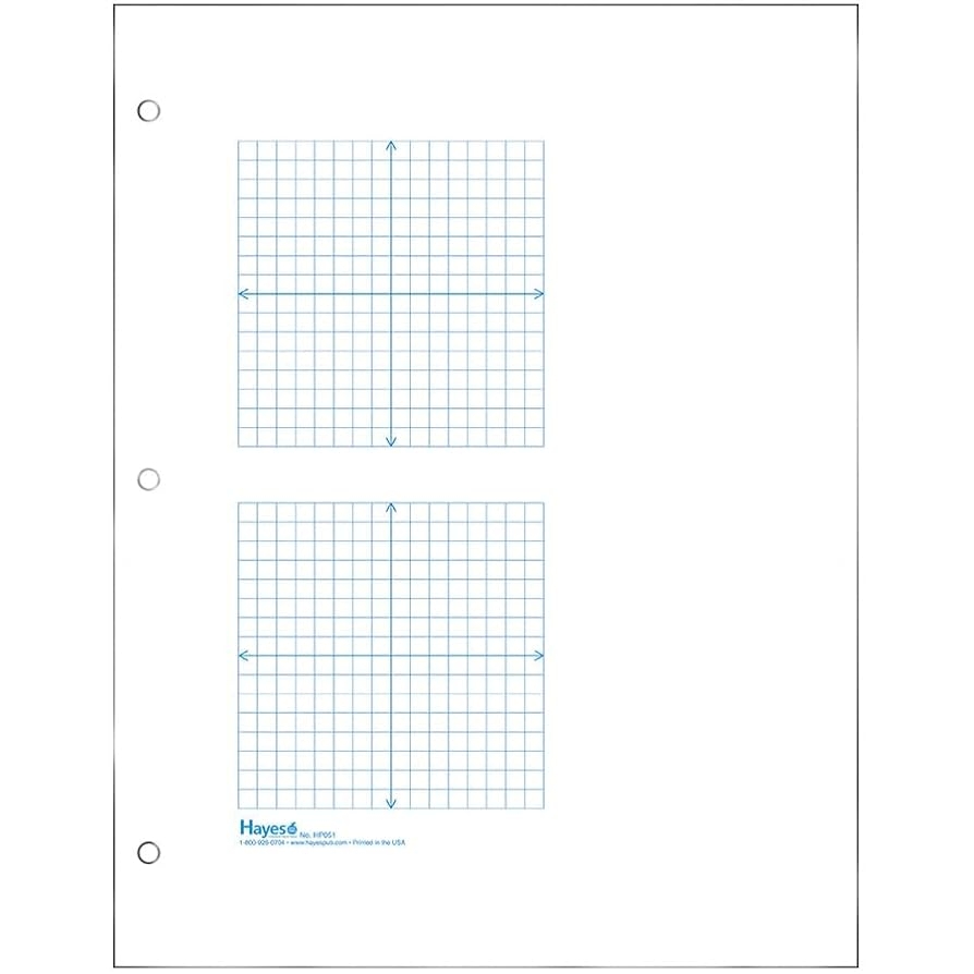 Amazon Geyer Instructional Products 2 Grid Coordinate Plane Graph Paper 1 4 Squares And Accentuated Axes With Arrows Right Half Blank Double Sided Blue Lined 500 Sheet Ream Three Hole Punched Office Products