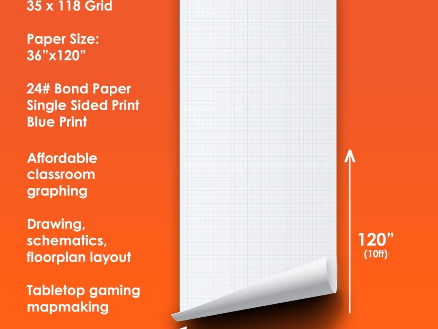 Amazon Geyer Instructional Products 36 X 120 Large Graph Paper Roll 1 Blue Grid Ideal For School Classroom Graphing Designing Blueprints And Floorplans Tabletop Gaming And Custom Mapping Office Products