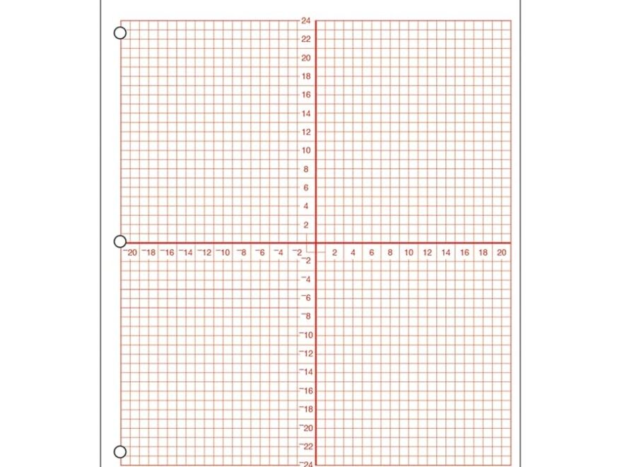 Amazon Geyer Instructional Products Numbered Axis Graph Paper 4 Quadrant Grid With 3 16 Squares Accentuated Axes Double Sided Red Lined 500 Sheet Ream Three Hole Punched Office Products
