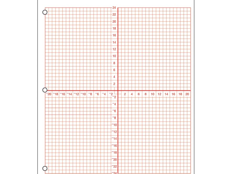 Amazon Geyer Instructional Products Numbered Axis Graph Paper 4 Quadrant Grid With 3 16 Squares Accentuated Axes Double Sided Red Lined 500 Sheet Ream Three Hole Punched Office Products