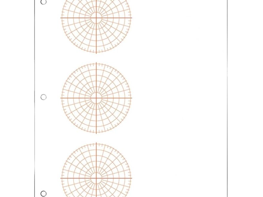 Amazon Geyer Instructional Products Polar Graph Paper With Accentuated XY Axis 3 Polar Graphs With 1 4 Spacing Graduated Every 5 Right Half Blank Double Sided 500 Sheet Ream Three Hole Punched Office Products