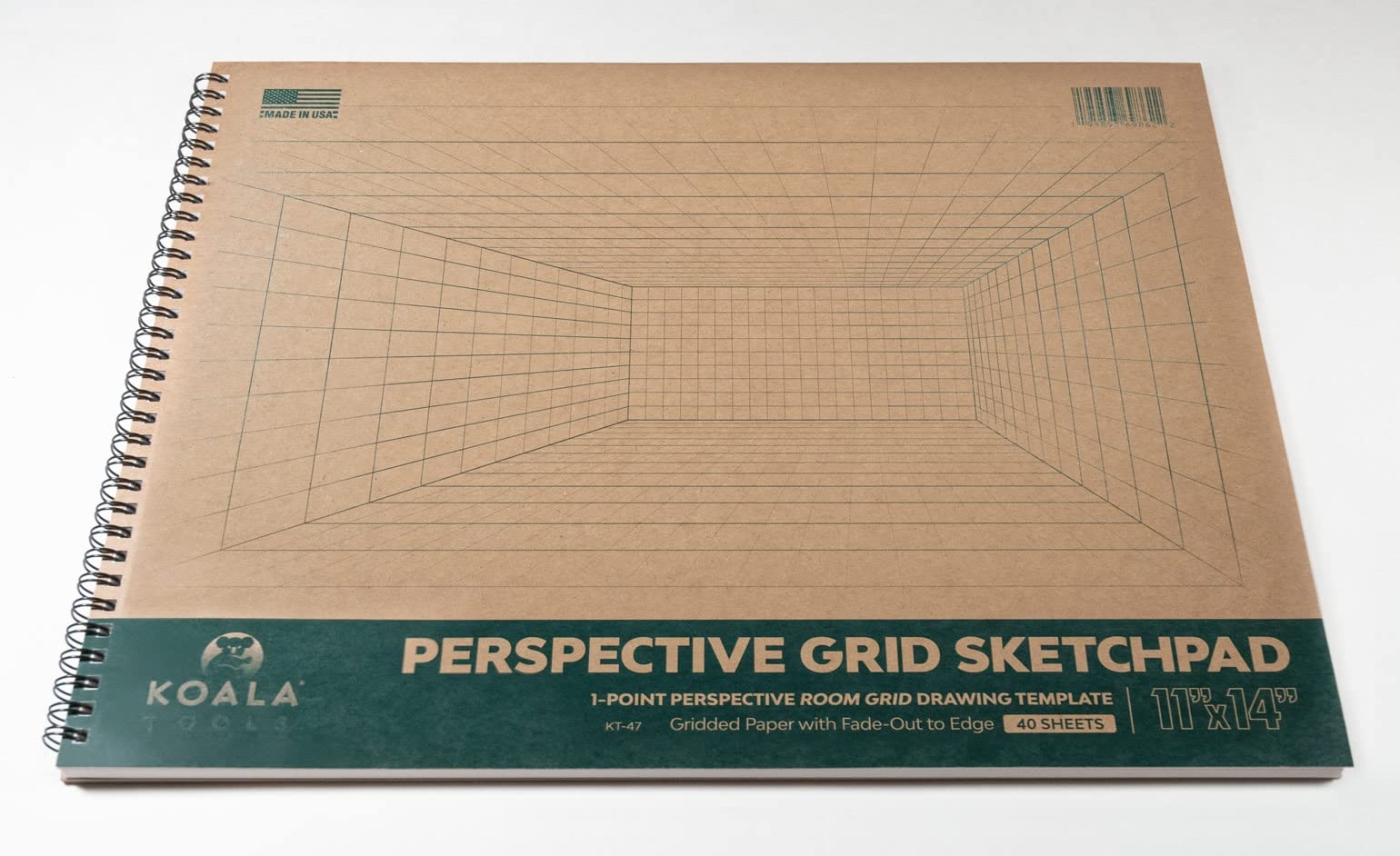 Amazon Koala Tools 40 Sheet Sketch Pad For 1 Point Perspective Drawing Spiral Bound Gridded Graph Paper For Interior Room Design Industrial Architectural And 3D Design 11 X 14 Inches Arts Crafts Sewing