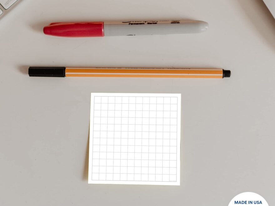 Amazon Mini Graphing Sticky Notes White Grid Graph Paper Stick Pads Geometry Class Plot Square Stickies Made In USA 3 Pack 50 Pages pad 3 x3 Office Products