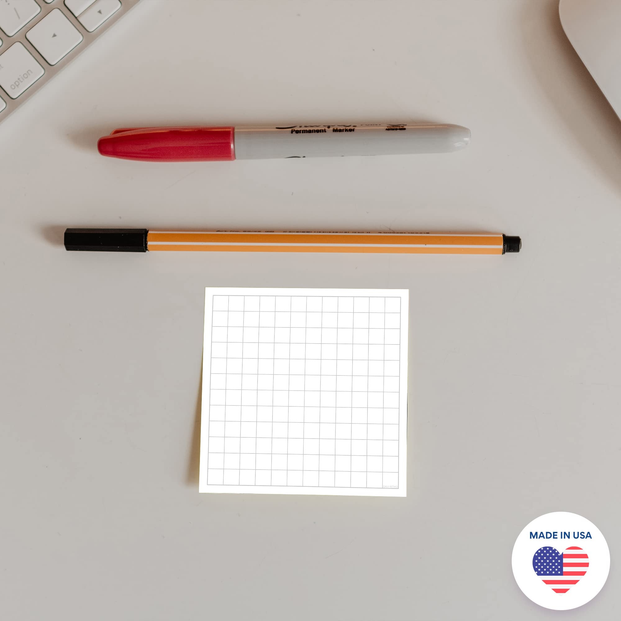 Amazon Mini Graphing Sticky Notes White Grid Graph Paper Stick Pads Geometry Class Plot Square Stickies Made In USA 3 Pack 50 Pages pad 3 x3 Office Products