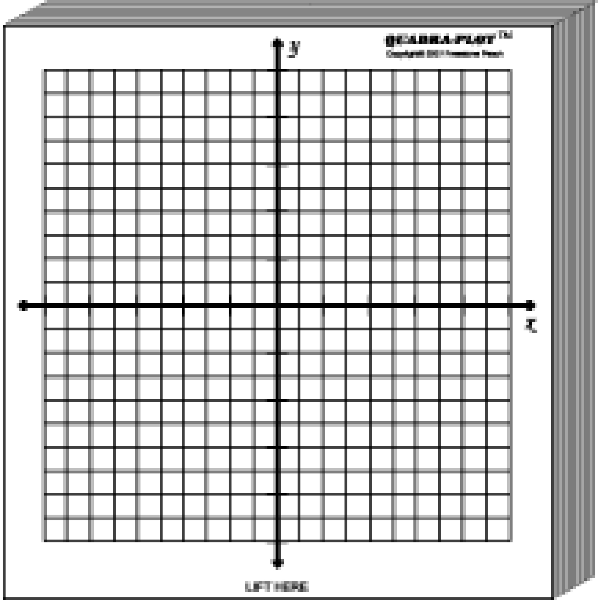 Amazon MiniPLOT Algebra Graphing Kit Six 3x3 Inch Sticky Backed Graph Paper Pads Variety Of X Y Axis Coordinate Grid Templates Printed On Pads Pads Mounted On 8 5x11 Cardstock 50