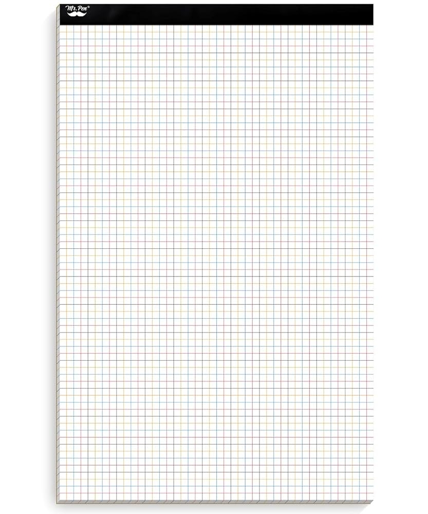 Amazon Mr Pen Graph Paper 22 Sheets 17 x11 4x4 4 Squares Per Inch Colored Lined Graphing Paper Grid Paper Graph Paper Pad 1 4 Graph Paper 1 4 Inch Grid Drafting Paper Large
