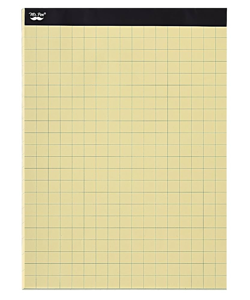 Amazon Mr Pen Graph Paper 2x2 2 Squares Per Inch 8 5 x11 55 Sheets Yellow Grid Paper Graphing Paper Math Graph Paper Pad Grid Paper Pad 1 2 Inch Graph Paper Square Paper 