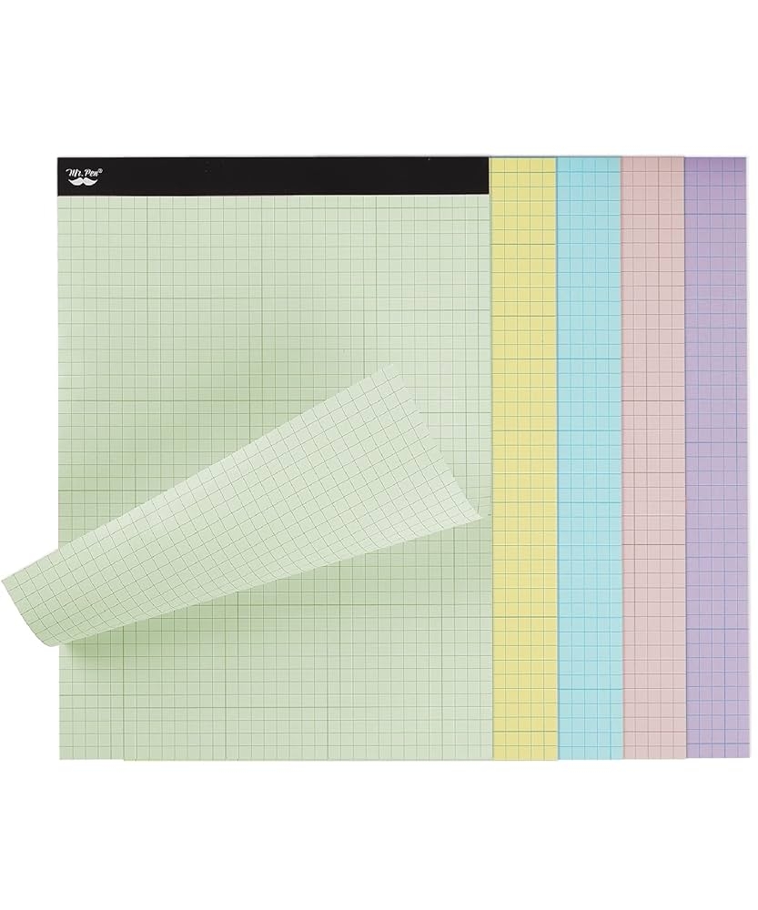 Amazon Mr Pen Pastel Graph Paper 1 Pad 11 x8 5 4x4 4 Squares Per Inch Pastel Colors 50 Sheets Grid Paper Graphing Paper Graph Paper Pad Grid Paper Pad Colored Graph Paper 