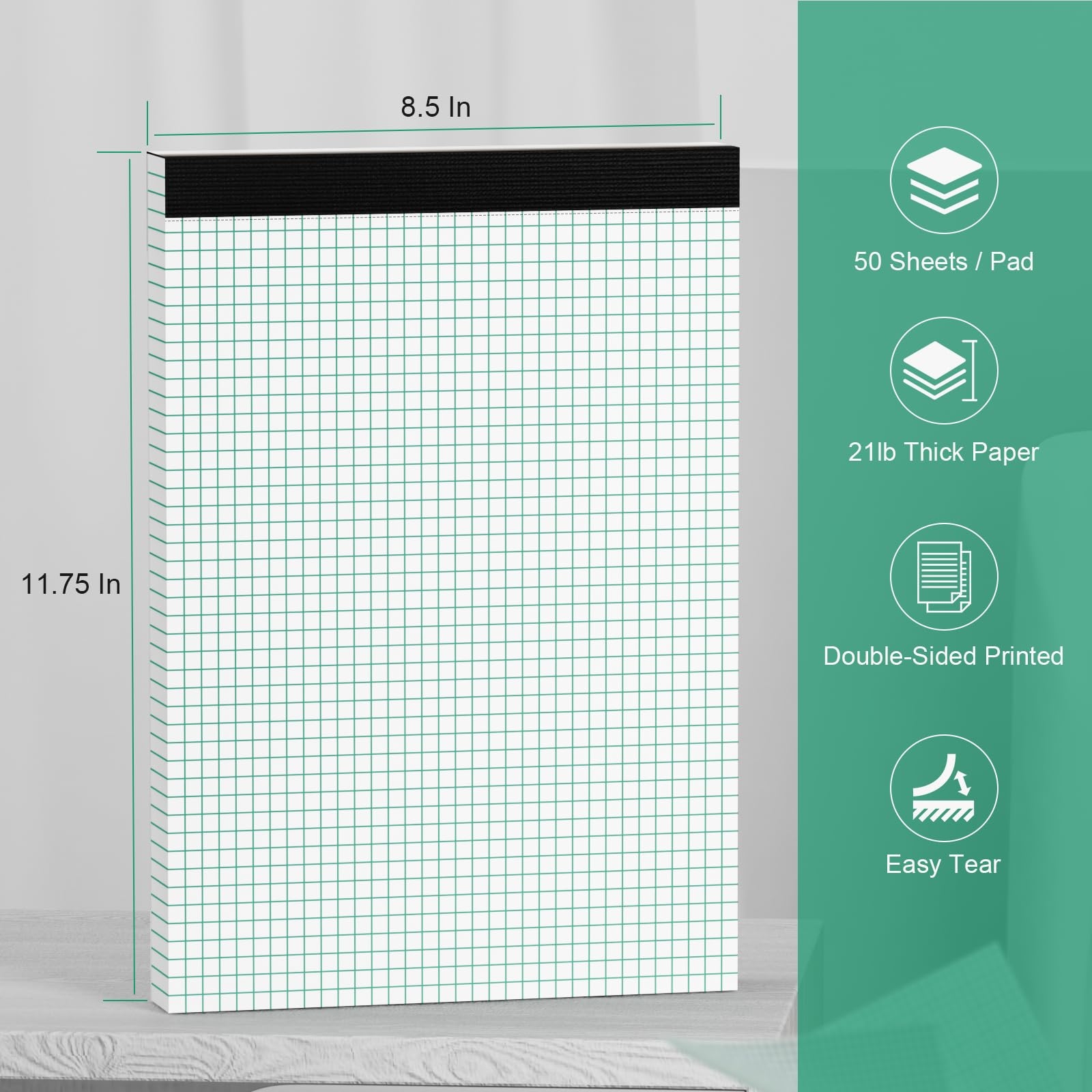 Amazon Nichela Graph Paper Pad 8 5 X 11 75 Pack Of 6 Grid Paper Pad Thick White Paper Blue Lines 4 X 4 Squares Per Inch Double Sided 50 Sheets Per Pad 