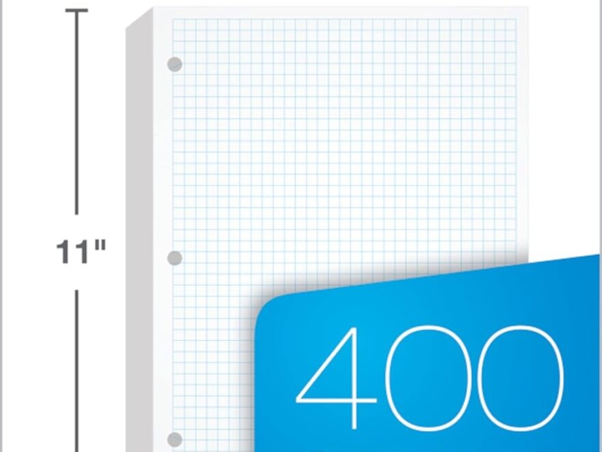 Amazon Oxford Filler Paper 8 1 2 X 11 4 X 4 Graph Rule 3 Hole Punched Loose Leaf Paper For 3 Ring Binders 400 Sheets Per Pack 62360 White Office Products