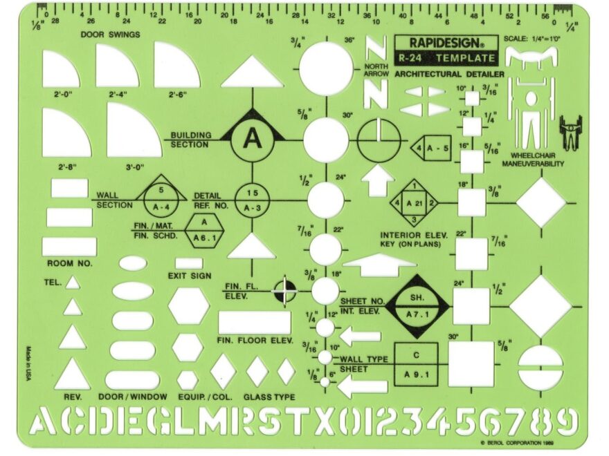 Amazon Rapidesign Architectural Detailer Template 1 Each R24 Artists Drawing Aids Arts Crafts Sewing