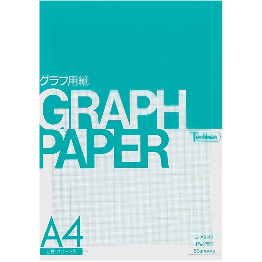 Amazon Sakae shi gyo Tochiman Graph Paper 1 Mm Grid A4 50 Sheets Green Paper 81 4 G A4 12 Office Products
