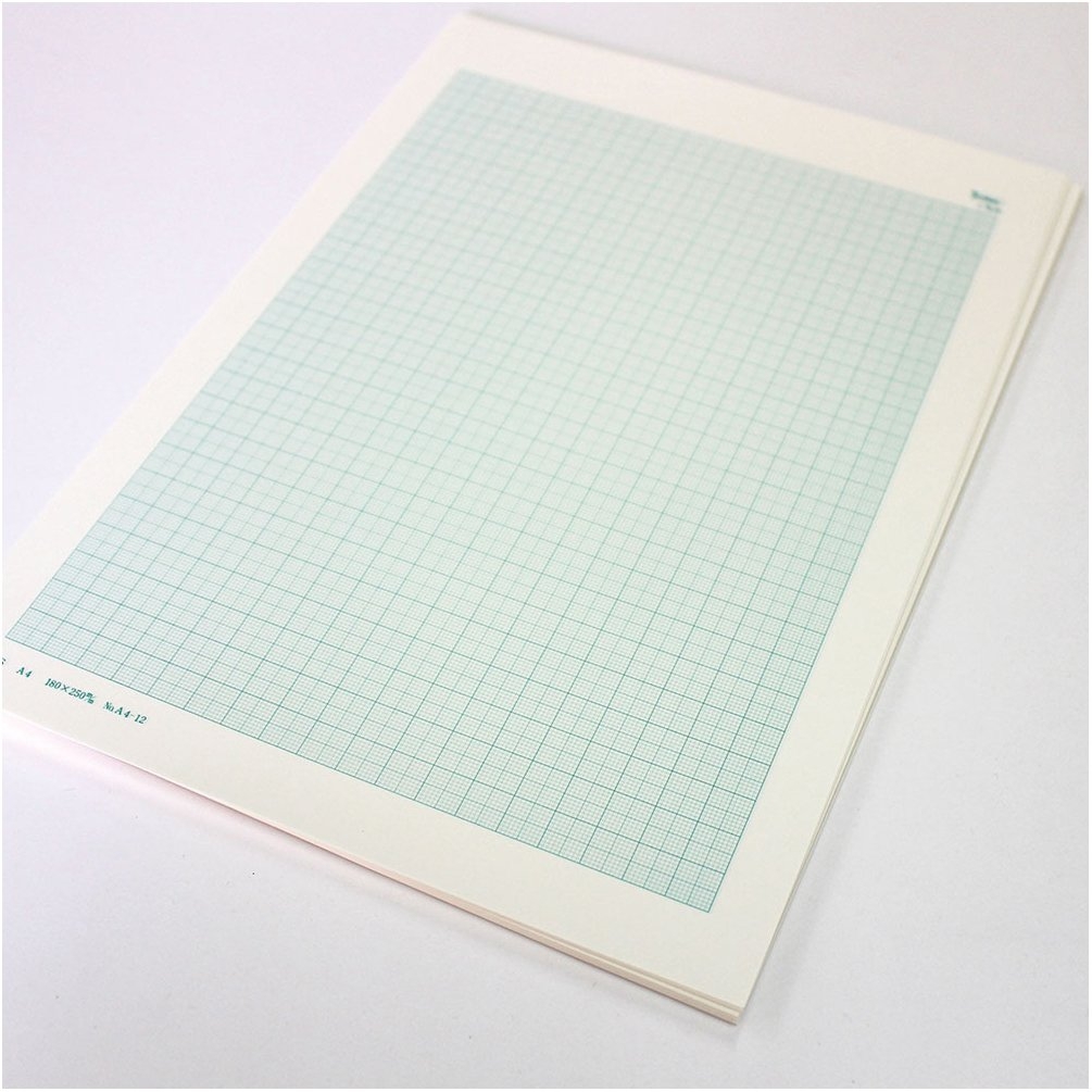 Amazon Sakae shi gyo Tochiman Graph Paper 1 Mm Grid A4 50 Sheets Green Paper 81 4 G A4 12 Office Products