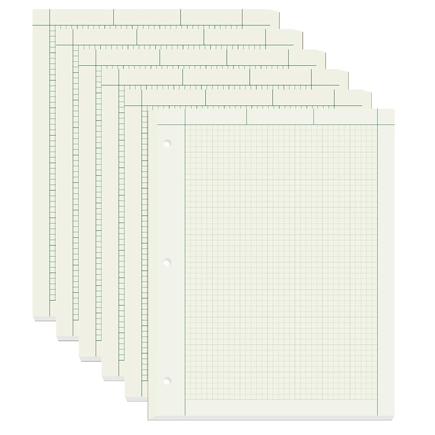 Amazon Suituts 6 Pads Engineering Paper Notebook Engineering Computation Pad 8 5X11 Inch Engineering Graph Paper 3 Hole Punched Total 600 Sheets Per Pad 100 Sheets Office Products