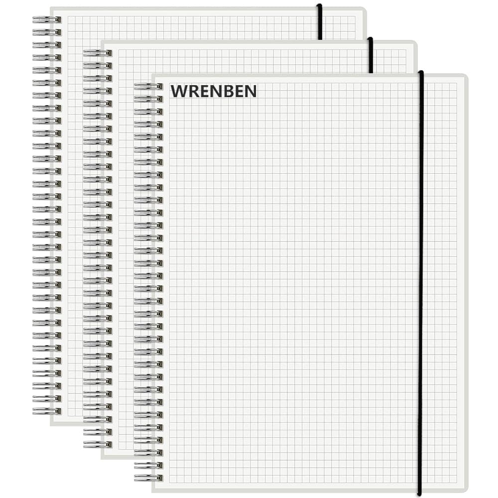 Amazon WRENBEN Graph Paper Spiral Notebook 8 5 X 11 Inches 240 Pages A4 Grid Journal With 120gsm Thick Graphing Paper Large Math Notebook 1 5 Inch Squares With Water proof PVC Cover 3