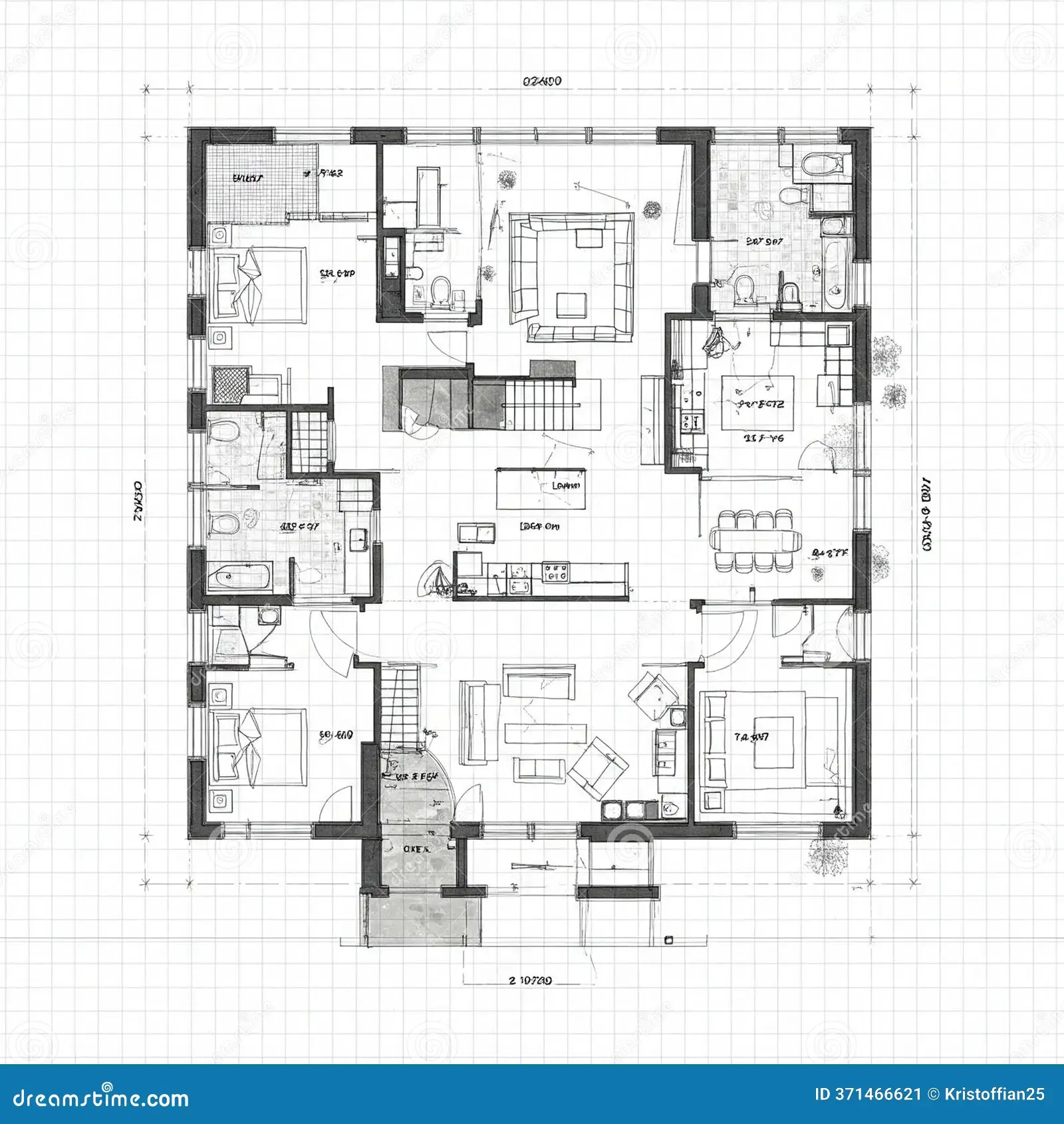 Architectural House Floor Plan On Graph Paper Grid Stock Illustration Illustration Of Sketch Architecture 371466621 Architectural House Floor Plan On Graph Paper Grid Stock Illustration Illustration Of Sketch Architecture 371466621