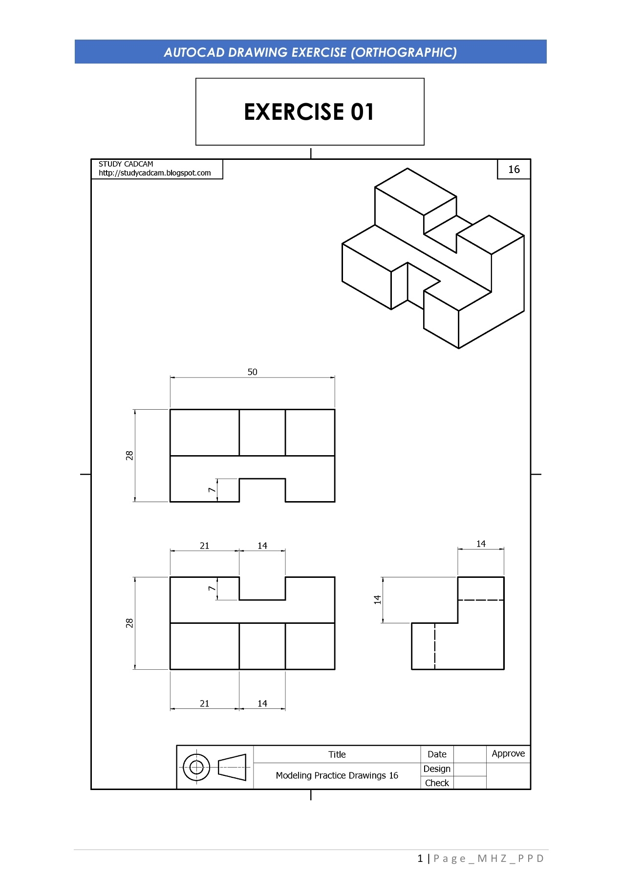 Orthographic Projection Drawing Practice