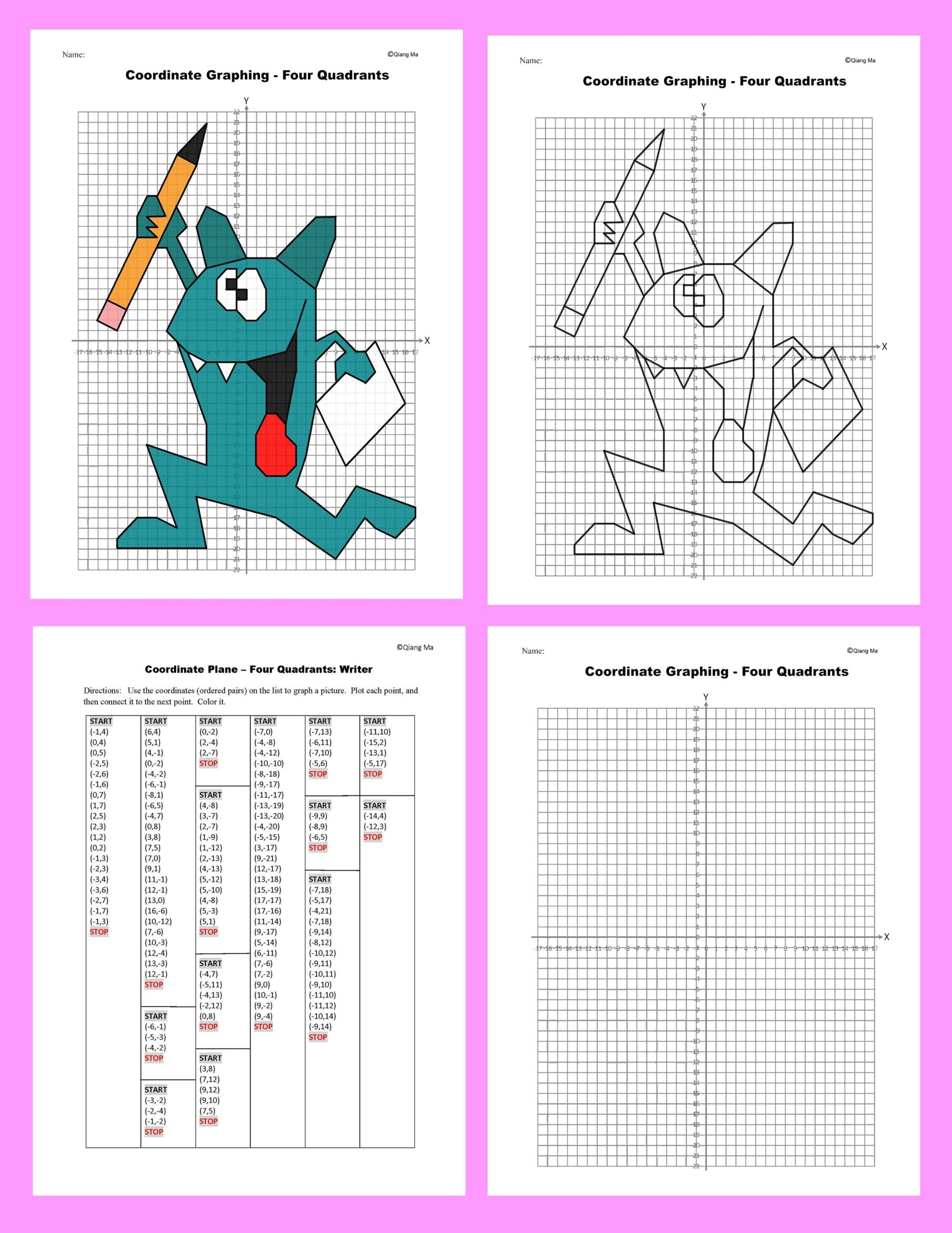 Coordinate Graphing Art Worksheets