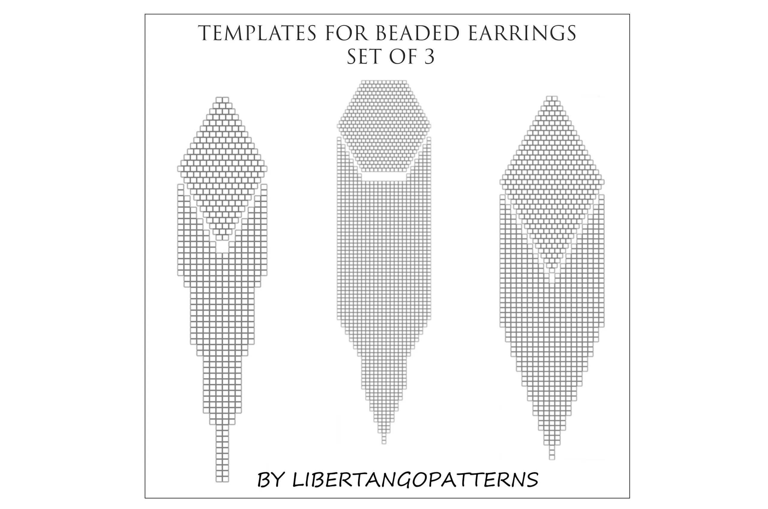 Bead Templates Beading Graph Blank Template Paper Graph Pattern Instant Download Brick Stitch Square Stitch Fringe Earrings Etsy
