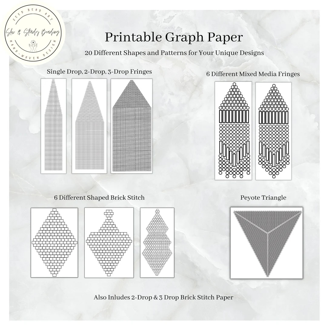 Beading Graph Paper Draw Your Designs Brick Stitch Paper Peyote Graph Two Drop Brick Stitch Graph Paper Beaded Earring Graph Paper Etsy