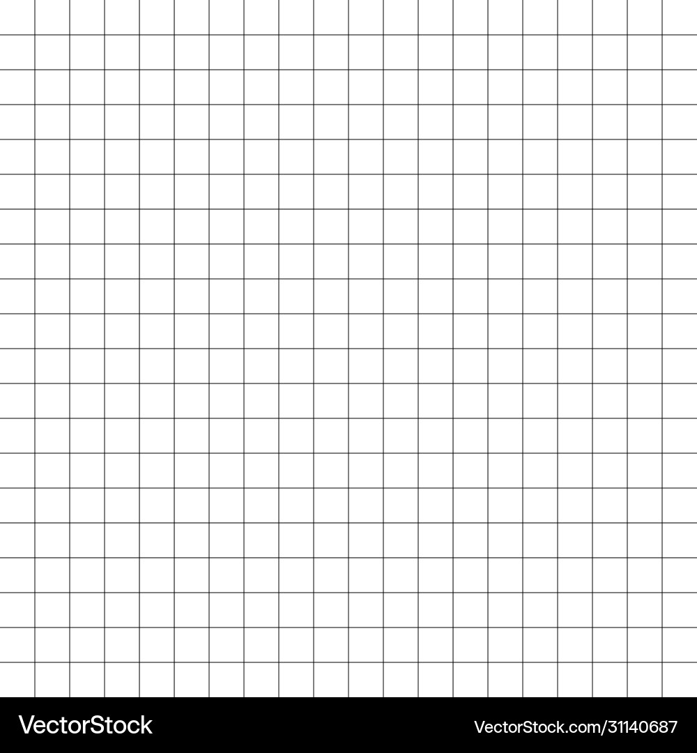 Black Grid Paper White Background Royalty Free Vector
