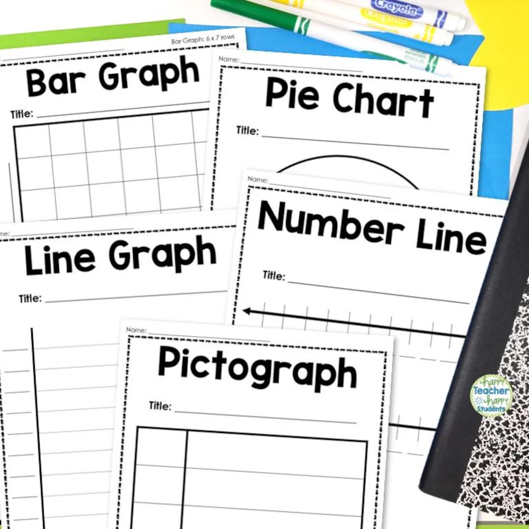 Blank Graph Templates Bar Graph Pie Chart Pictograph Line Graph And Number Line homeschool Math Graphing Activity Etsy